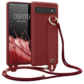 Husa kwmobile pentru Google Pixel 6a, Silicon, Visiniu, 59890.190