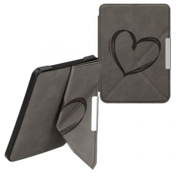 Husa kwmobile pentru Kobo Clara HD, Piele ecologica, Gri/Negru, 60060.01