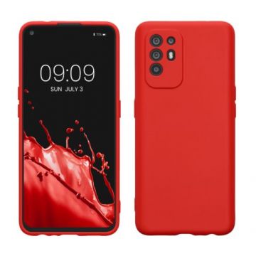 Husa kwmobile pentru OPPO A94 5G, Silicon, Rosu, 58332.09