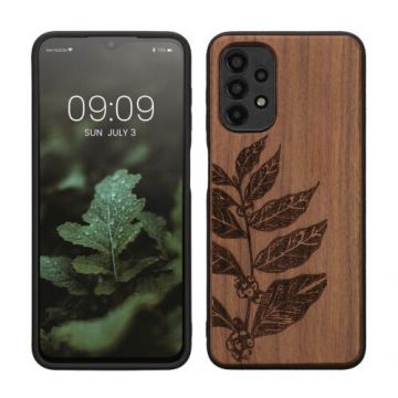 Husa kwmobile pentru Samsung Galaxy A13 4G, Lemn, Maro, 58315.07
