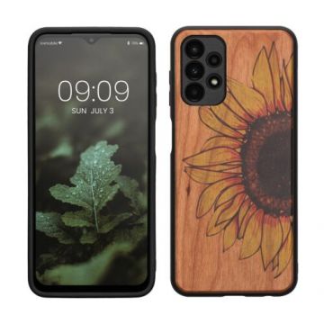 Husa kwmobile pentru Samsung Galaxy A13 4G, Lemn, Multicolor, 58315.05