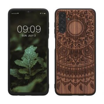 Husa kwmobile pentru Samsung Galaxy A13 5G, Lemn, Maro, 59886.03