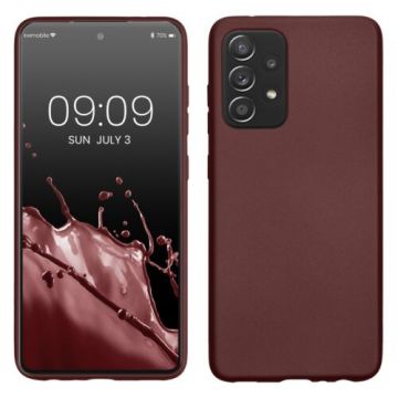 Husa kwmobile pentru Samsung Galaxy A52/Galaxy A52 5G/Galaxy A52s 5G, Silicon, Visiniu, 54351.242