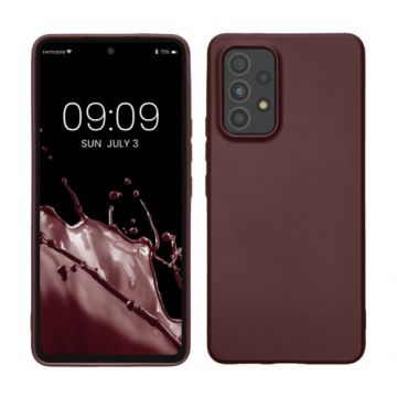 Husa kwmobile pentru Samsung Galaxy A53 5G, Silicon, Visiniu, 57958.242