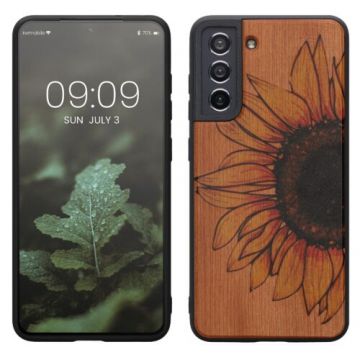 Husa kwmobile pentru Samsung Galaxy S21 FE, Lemn, Multicolor, 56172.06