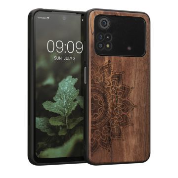 Husa kwmobile pentru Xiaomi Poco M4 Pro, Lemn, Maro, 59498.02