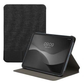 Book Cover kwmobile pentru Apple iPad 10 (2022), Textil, Negru, 60404.73