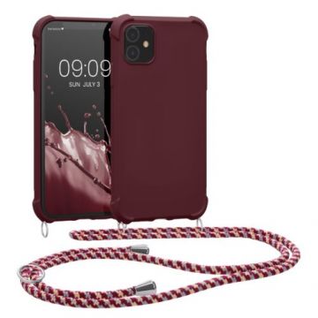 Bumper kwmobile pentru Apple iPhone 11, Silicon, Visiniu, 53838.187