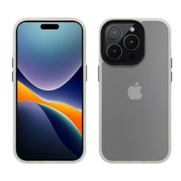 Bumper kwmobile pentru Apple iPhone 14 Pro, Plastic, Alb/Transparent, 59091.02