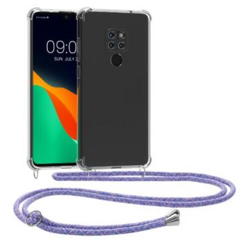 Bumper kwmobile pentru Huawei Mate 20, Silicon, Transparent/Mov, 48872.108