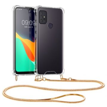 Bumper kwmobile pentru Motorola Moto G30/Moto G20/Moto G10, Silicon, Transparent/Galben, 59570.21