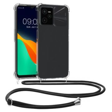 Bumper kwmobile pentru Realme Narzo 50A Prime, Silicon, Transparent/Negru, 59927.01
