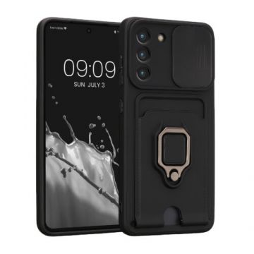 Bumper kwmobile pentru Samsung Galaxy S21 FE, Silicon, Negru, 58570.01