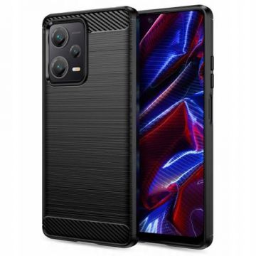 Carcasa TECH-PROTECT TPUCARBON compatibila cu Xiaomi Redmi Note 12 / Poco X5 5G, Negru