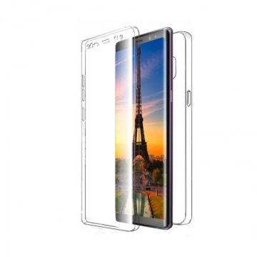 Husa 360 (fata si spate) din silicon pentru Samsung Note 10, Transparent