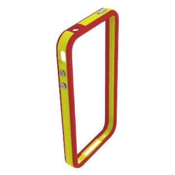 Husa Blautel BLTBUFPES Bumper cu folie protectie pentru iPhone 4/4S (Rosu/Galben)