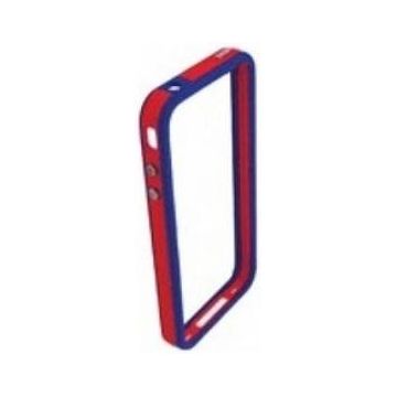 Husa Blautel BLTBUTPRA Bumper cu folie protectie pentru iPhone 4/4S (Rosu/Albastru)