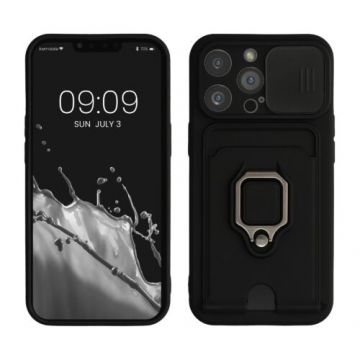 Husa kwmobile pentru Apple iPhone 13 Pro, Silicon, Negru, 58134.01