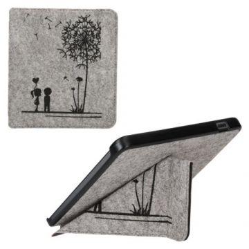 Husa kwmobile pentru Kobo Libra 2, Textil, Gri/Negru, 60012.01