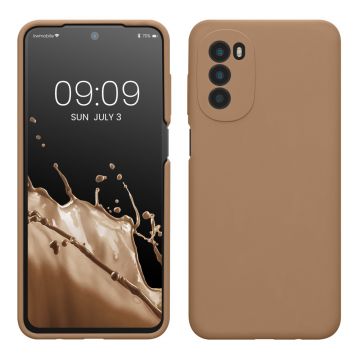 Husa kwmobile pentru Motorola Moto G52/Moto G82 5G, Silicon, Maro, 58542.246