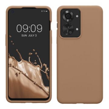 Husa kwmobile pentru OnePlus Nord 2T , Silicon, Maro, 58764.246