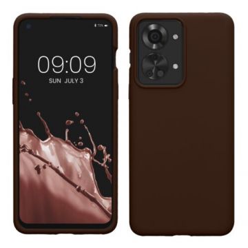Husa kwmobile pentru OnePlus Nord 2T , Silicon, Maro, 58764.247