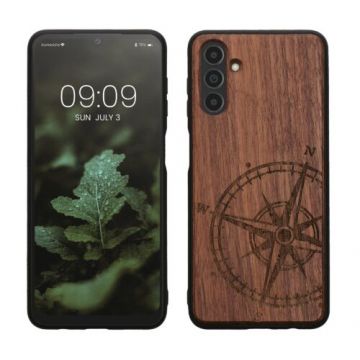 Husa kwmobile pentru Samsung Galaxy A04s, Lemn, Maro, 59887.02