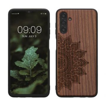 Husa kwmobile pentru Samsung Galaxy A13 5G, Lemn, Maro, 59886.01