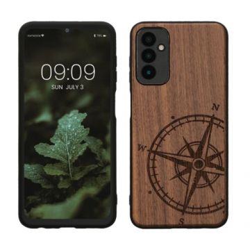Husa kwmobile pentru Samsung Galaxy M13, Lemn, Maro, 59885.02