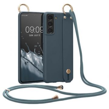 Husa kwmobile pentru Samsung Galaxy S21, Silicon, Albastru, 54869.202