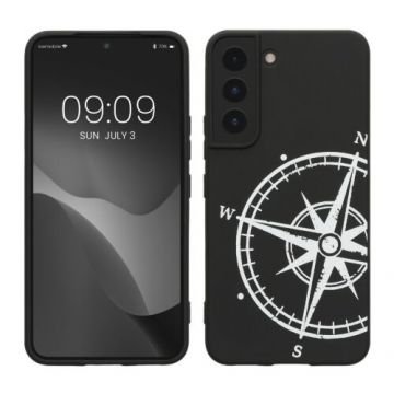 Husa kwmobile pentru Samsung Galaxy S22, Silicon, Negru/Alb , 60331.03