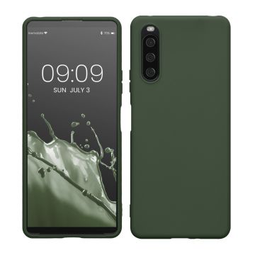 Husa kwmobile pentru Sony Xperia 10 IV, Silicon, Verde, 57800.118