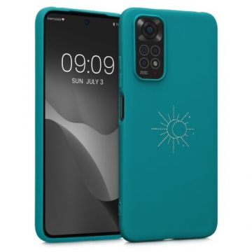 Husa kwmobile pentru Xiaomi Redmi Note 11/Redmi Note 11S, Silicon, Albastru/Alb, 57387.03