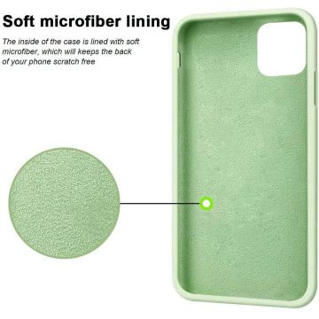 Husa protectie pentru iPhone 11 Pro Max, ultra slim din silicon Verde deschis,silk touch, interior din catifea
