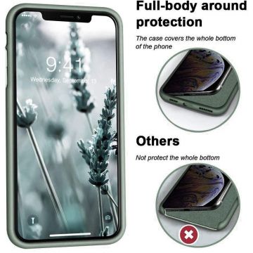 Husa protectie pentru iPhone 11 Pro Max, ultra slim din silicon Verde inchis,silk touch, interior din catifea
