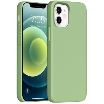 Husa protectie pentru iPhone 12 Mini , ultra slim din silicon Verde,silk touch, interior din catifea