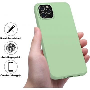 Husa protectie pentru iPhone 12 Pro MAX, ultra slim din silicon Verde,silk touch, interior din catifea