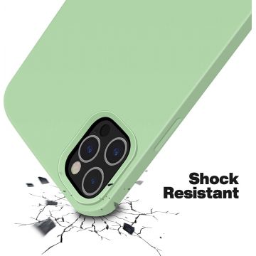 Husa protectie pentru iPhone 12 Pro , ultra slim din silicon Verde,silk touch, interior din catifea