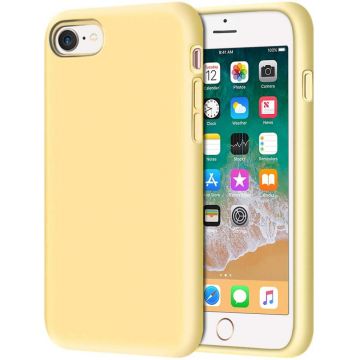 Husa protectie pentru iPhone SE 2020 ultra slim din silicon Galben,silk touch, interior din catifea