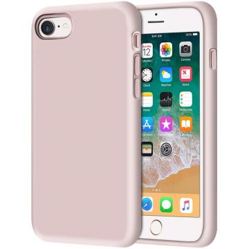 Husa protectie pentru iPhone SE 2020 ultra slim din silicon Roz,silk touch, interior din catifea