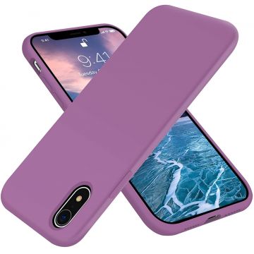 Husa protectie pentru iPhone Xr, ultra slim din silicon Mov Inchis,silk touch, interior din catifea