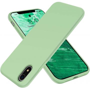 Husa protectie pentru iPhone Xr, ultra slim din silicon Verde deschis,silk touch, interior din catifea