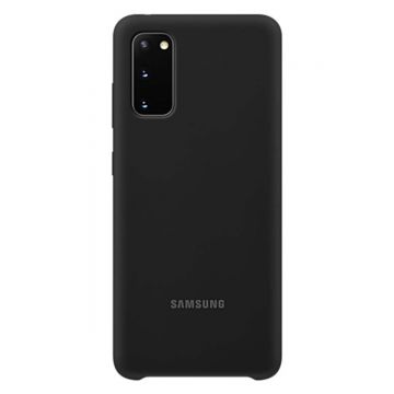 Resigilat - Husa Samsung Silicone Cover pentru Samsung Galaxy S20, EF-PG980TBEGEU, Negru