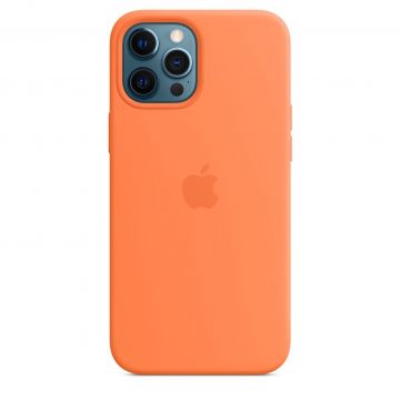 Resigilat - Husa telefon Apple pentru iPhone 12/12 Pro, MagSafe, Silicon, Kumquat