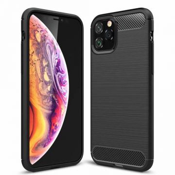 Husa Back Case Carbon din Silicon compatibila cu iPhone 11 Pro - Negru