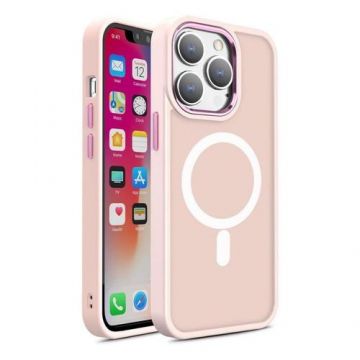 Carcasa Armored Magnetic MagSafe compatibila cu iPhone 14 Pro Max, Roz