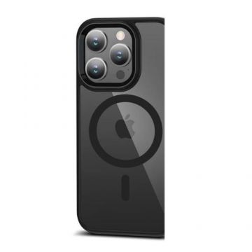 Carcasa TECH-PROTECT MAGMAT MagSafe compatibila cu iPhone 15 Pro, Negru/Transparent
