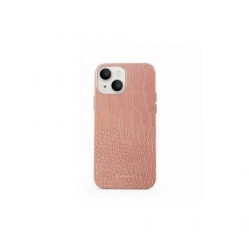 Husa Burga Dual Layer Pink Croco compatibila cu iPhone 13