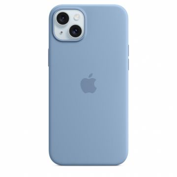 Husa de protectie Apple Silicone Case cu MagSafe pentru iPhone 15 Plus Winter Blue