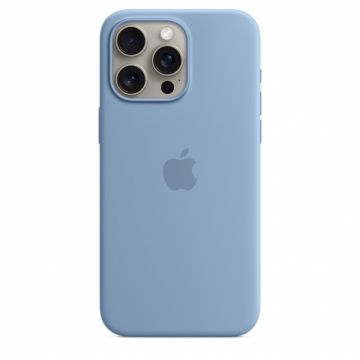 Husa de protectie Apple Silicone Case cu MagSafe pentru iPhone 15 Pro Max Winter Blue